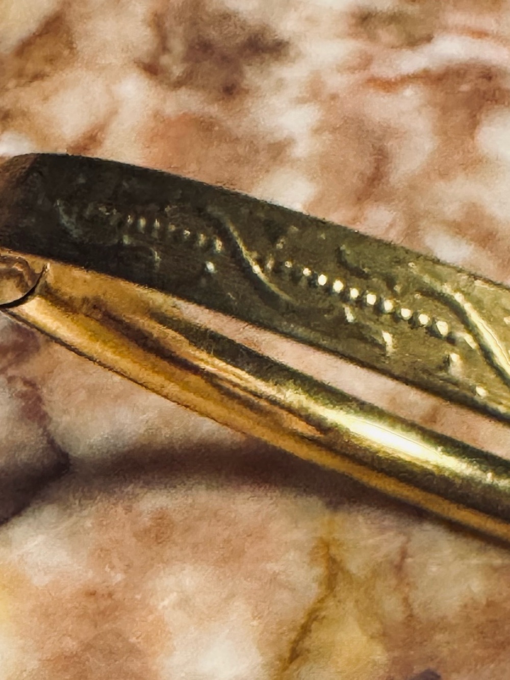Vintage 12K Gold Filled GF Baby Bangle Hinged Bracelet Ornate - Picture 6 of 6